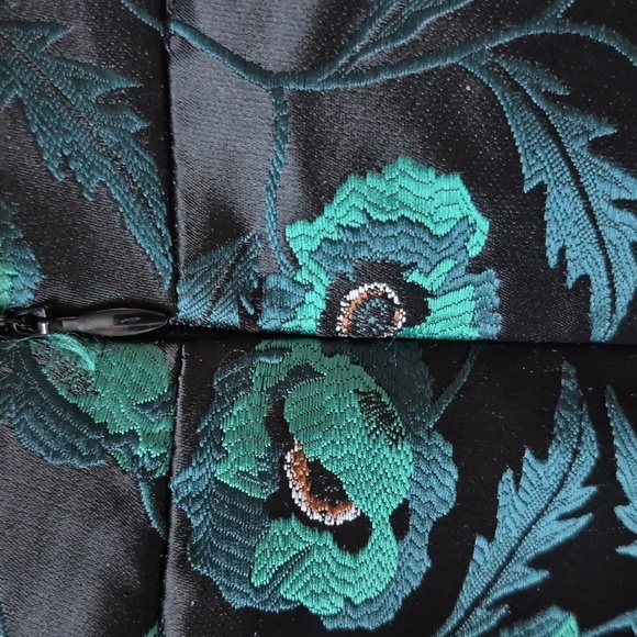 J. Crew Emmie Poppy A-line Black & Green Lined Skirt Size 4, New With Tags - Picture 5 of 16